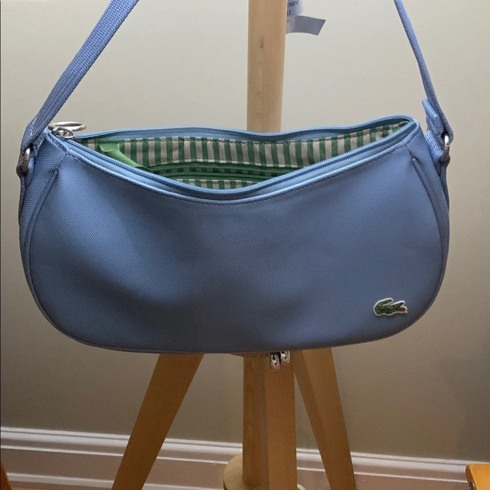 Vintage Lacoste Sky Blue mini baguette Shoulder Bag - Picture 4 of 7